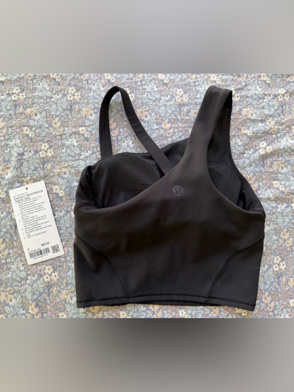 lululemon athletica Black Everlux Asymmetrical Tennis Tank - Picture 2 of 4